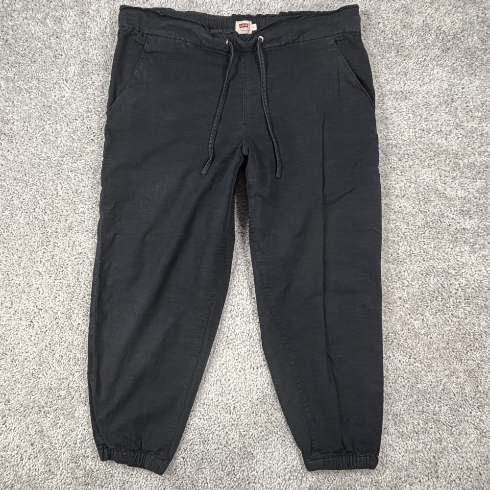 Levis Womens Black Cotton Blend Elastic Waist Jogger Pants‎ A1953-0000 Size L